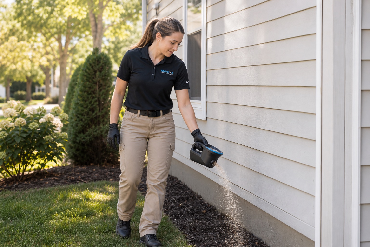 Generated Envexa exterior treatment photo for a Mason and West Chester pest guide