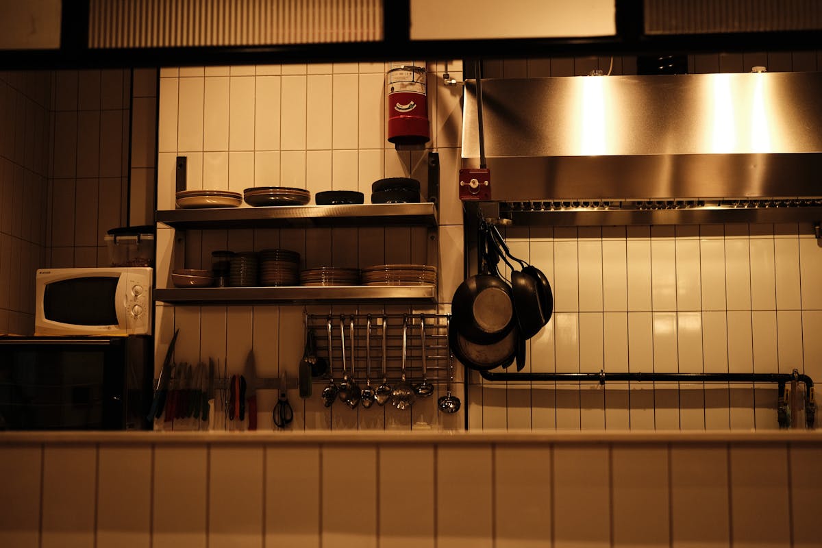Clean commercial kitchen prepared for restaurant pest control service