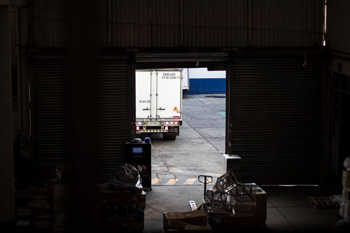 Commercial loading dock where pests can enter a facility
